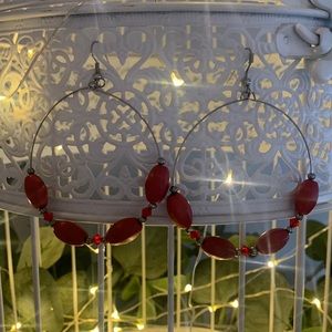 Red Large Hoop Earrings